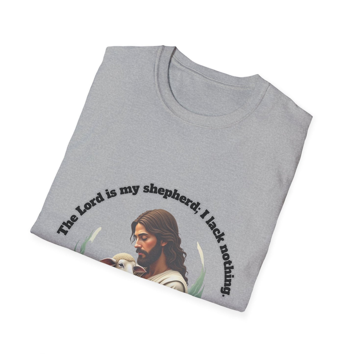 Lord Is My Shepherd Faith-Inspired Unisex Softstyle T-Shirt – Psalm 23:1 Design
