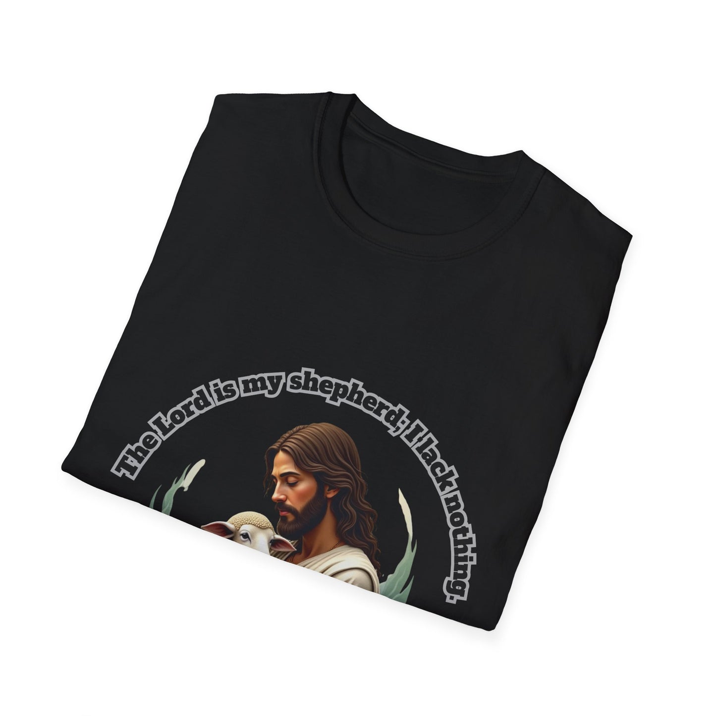 Lord Is My Shepherd Faith-Inspired Unisex Softstyle T-Shirt – Psalm 23:1 Design