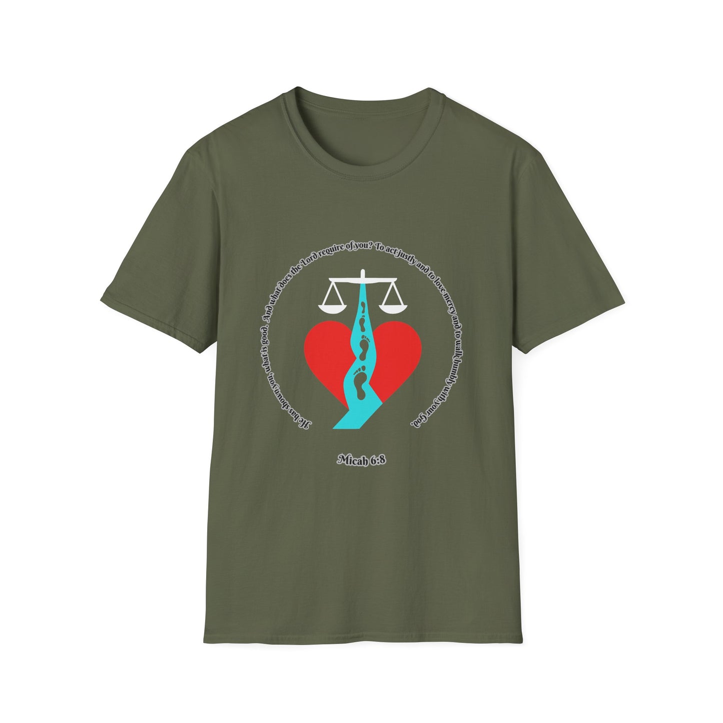 Act Justly, Love Mercy, Walk Humbly W/God Unisex Softstyle T-Shirt - Equality Graphic Tee Micah 6:8