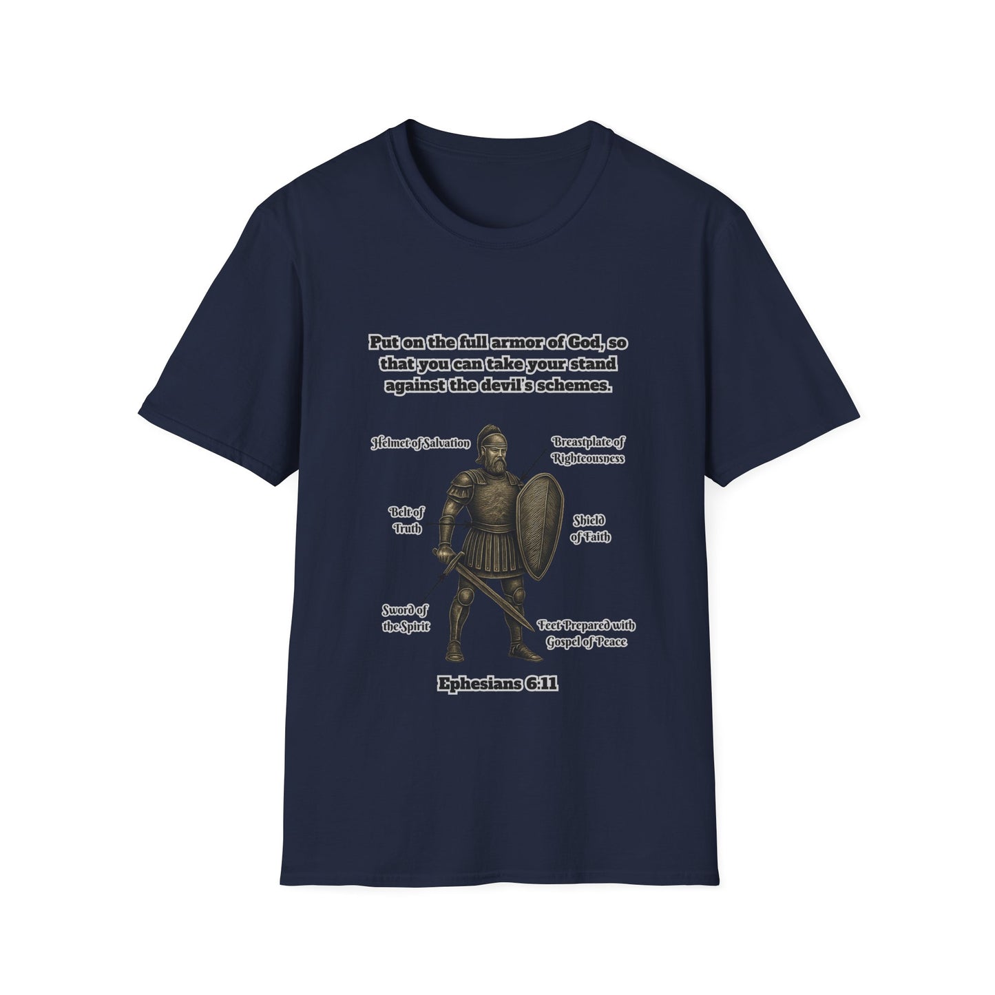 Armor of God Explained Unisex Softstyle T-Shirt Ephesians 6:11