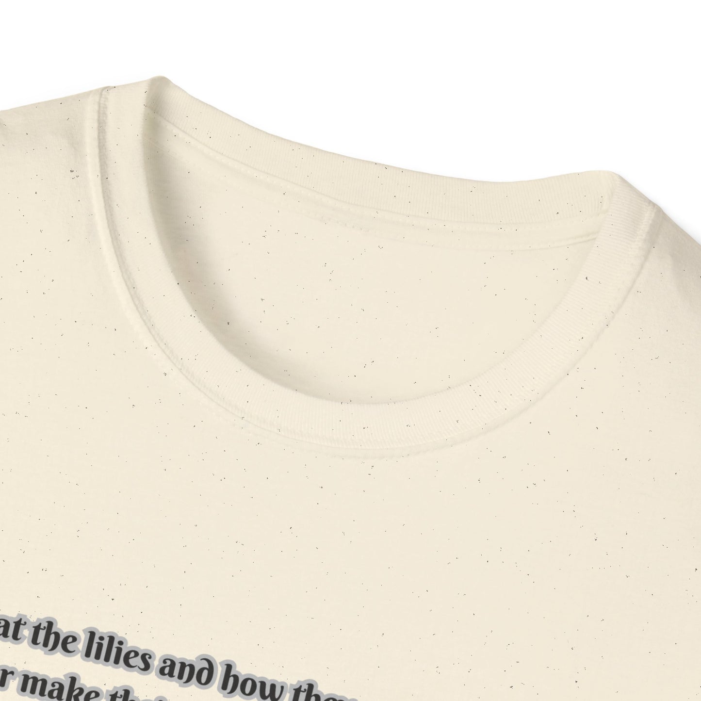 God Cares Even For The Flowers Inspirational Floral T-Shirt with Bible Verse Luke 12:27-28