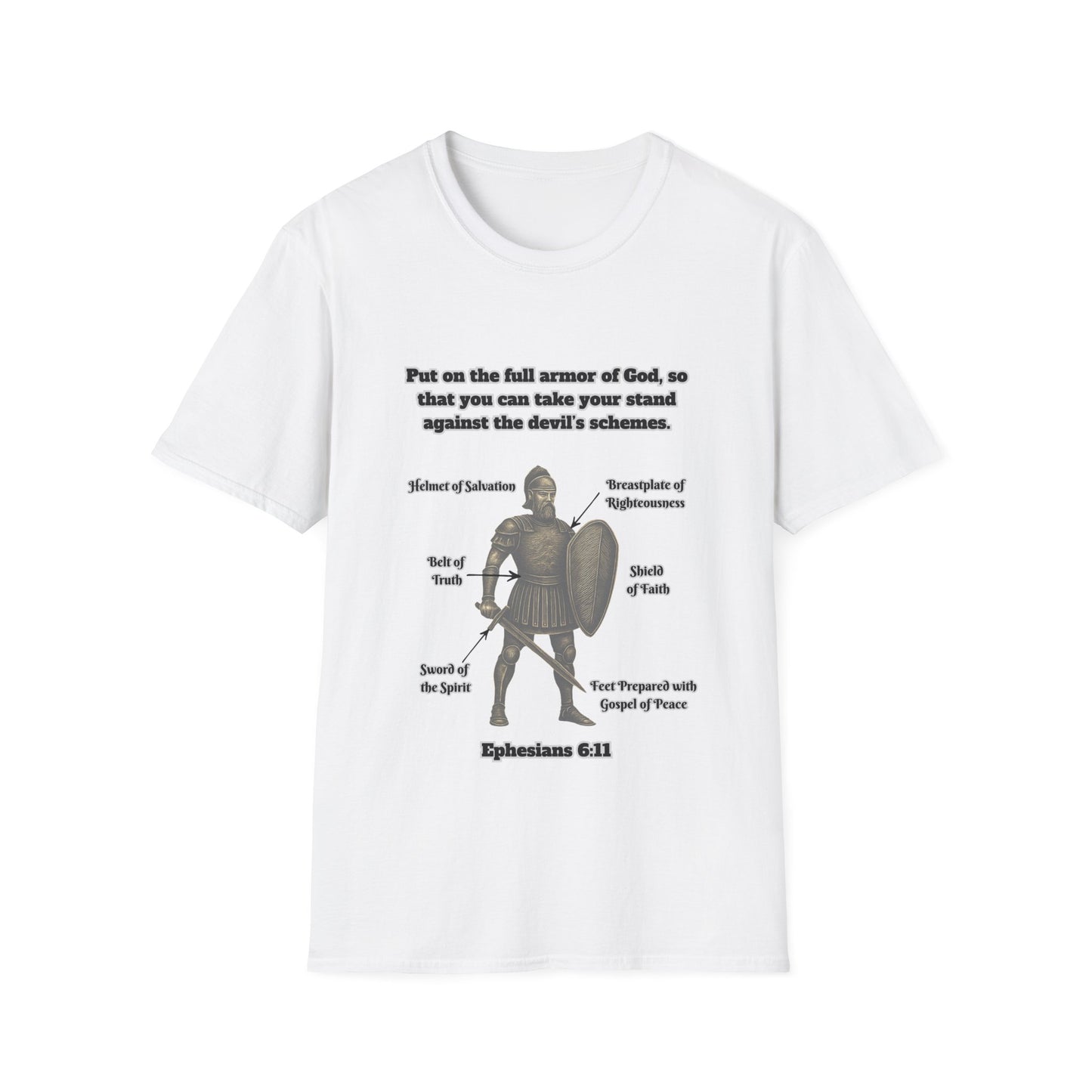 Armor of God Explained Unisex Softstyle T-Shirt Ephesians 6:11