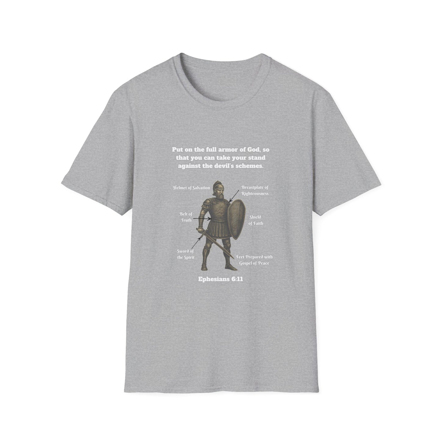 Armor of God Explained Unisex Softstyle T-Shirt Ephesians 6:11