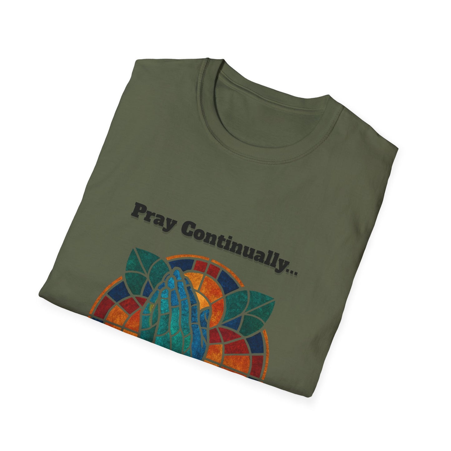 Pray Continually Stained Glass Unisex T-Shirt 1 Thessalonians 5:17