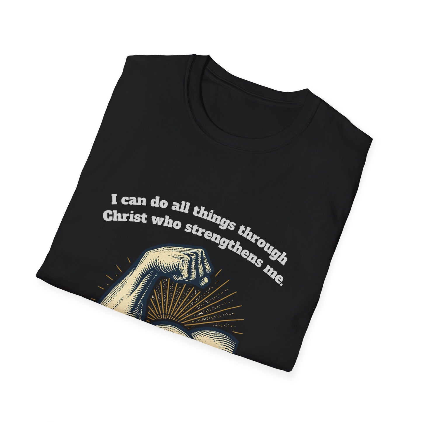 Through Christ Who Strengthens Me Empowered Faith Unisex T-Shirt - Philippians 4:13 Design