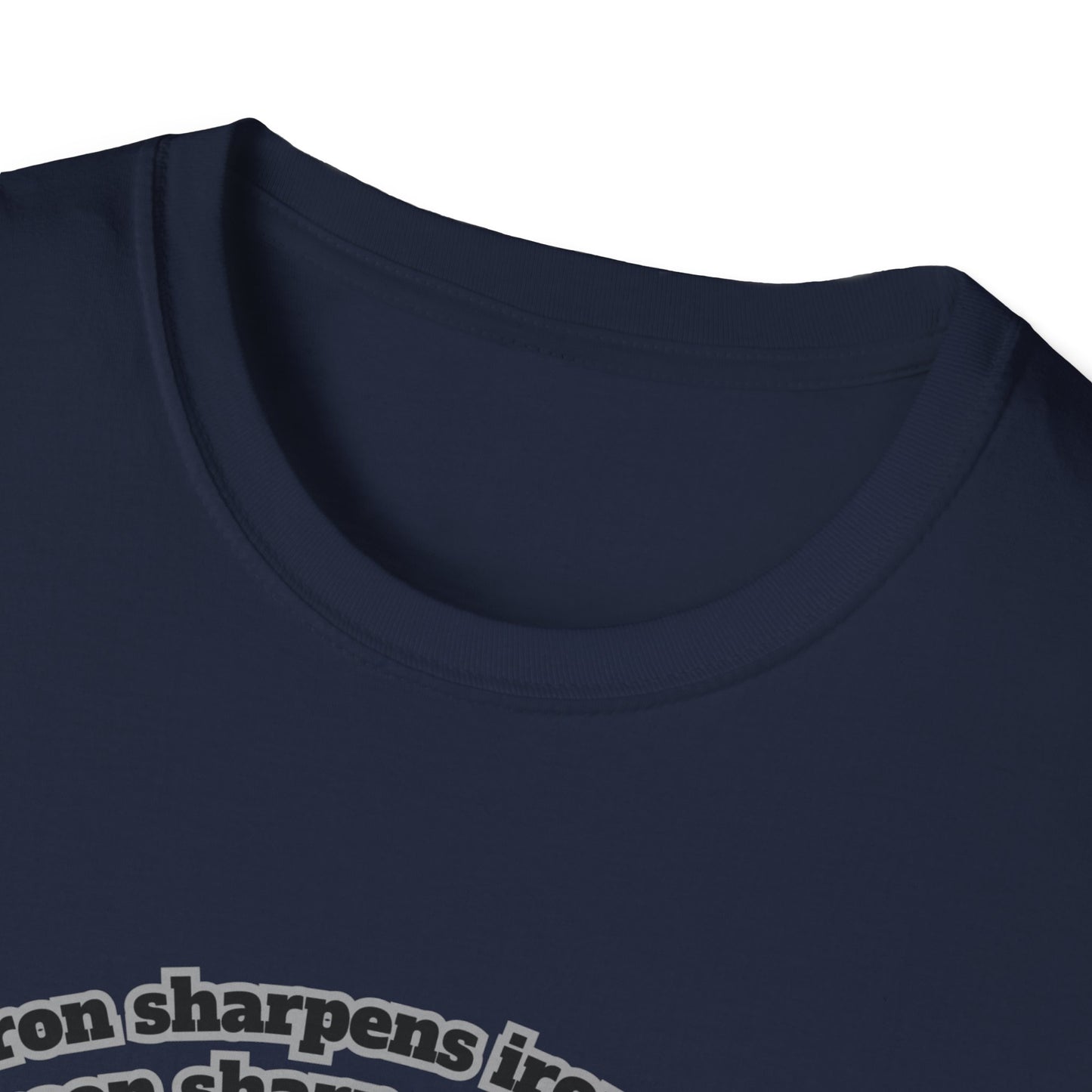 "Iron Sharpens Iron" Sword Design Inspirational Unisex Softstyle T-Shirt Proverbs 27:17