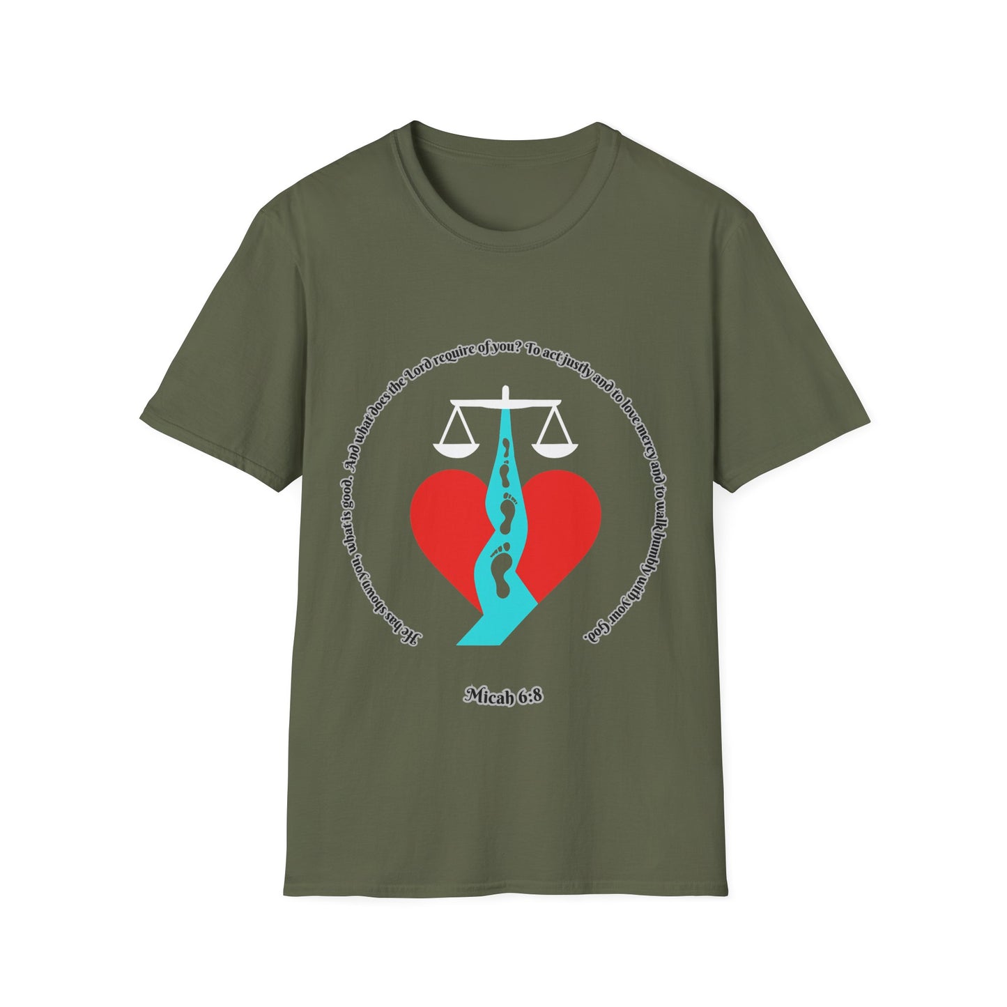 Act Justly, Love Mercy, Walk Humbly W/God Unisex Softstyle T-Shirt - Equality Graphic Tee Micah 6:8