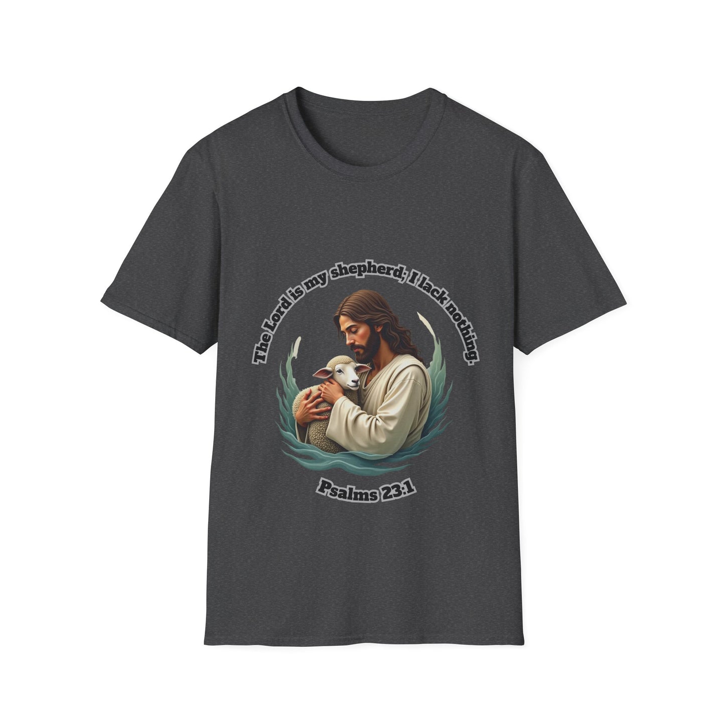 Lord Is My Shepherd Faith-Inspired Unisex Softstyle T-Shirt – Psalm 23:1 Design