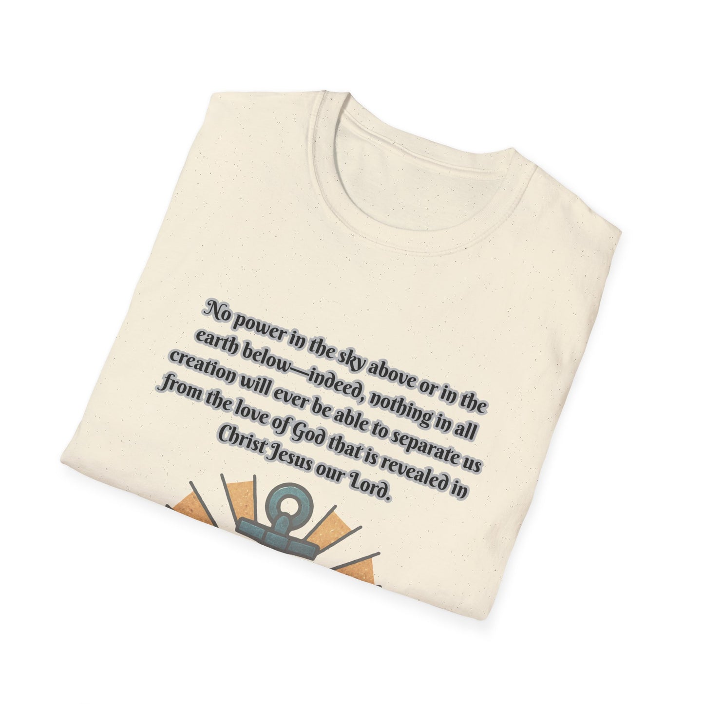 Nothing Can Separate Us From Gods Love Inspirational Unisex Softstyle T-Shirt with Heart Design Romans 8:39