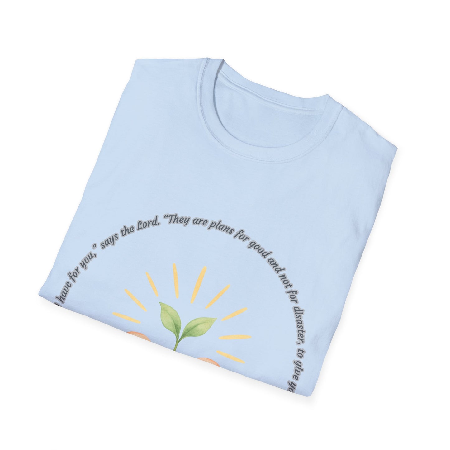 Plans For Good Inspirational Nurture & Growth Unisex Softstyle T-Shirt Jeremiah 29:11
