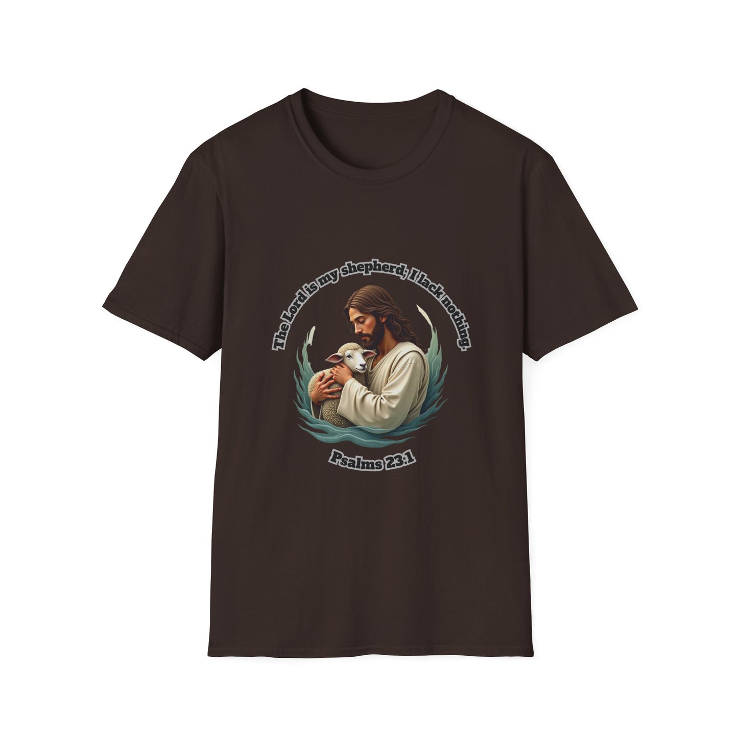 Lord Is My Shepherd Faith-Inspired Unisex Softstyle T-Shirt – Psalm 23:1 Design