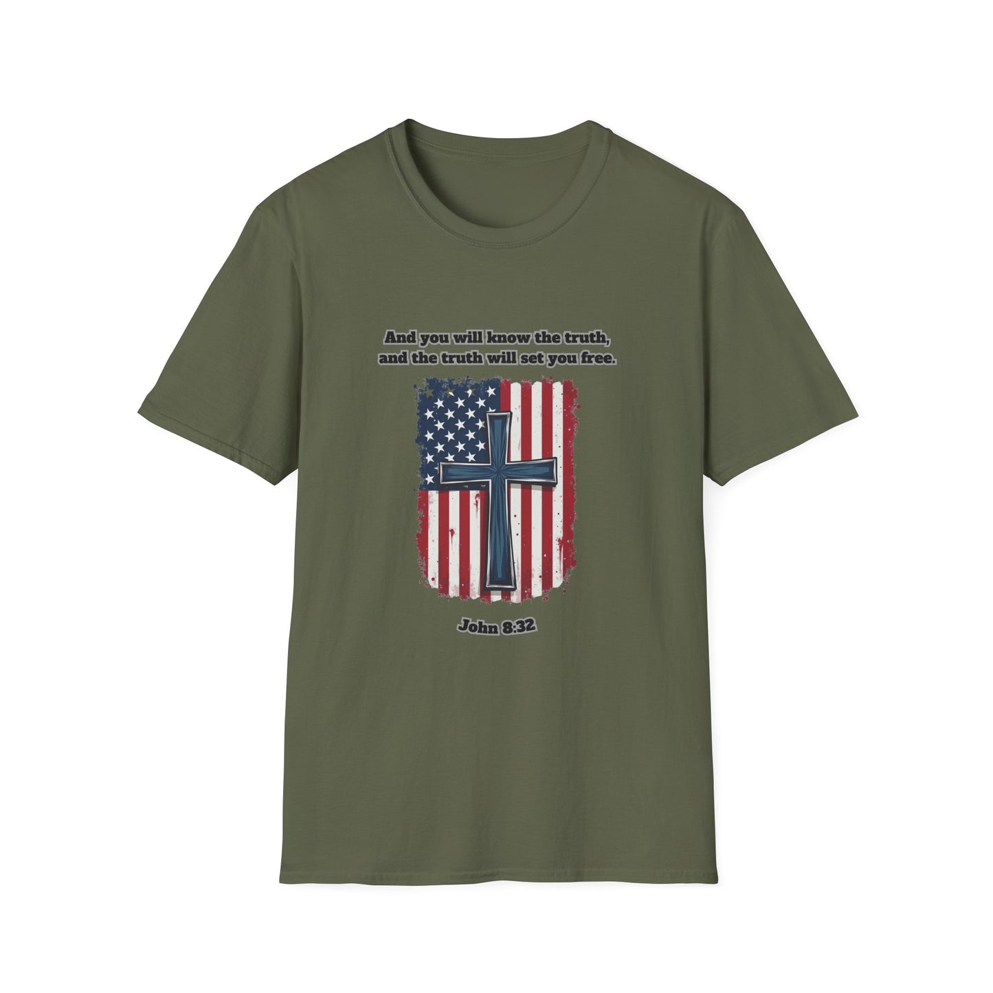 'Truth Will Set You Free' Patriotic Faith T-Shirt Unisex John 8:32