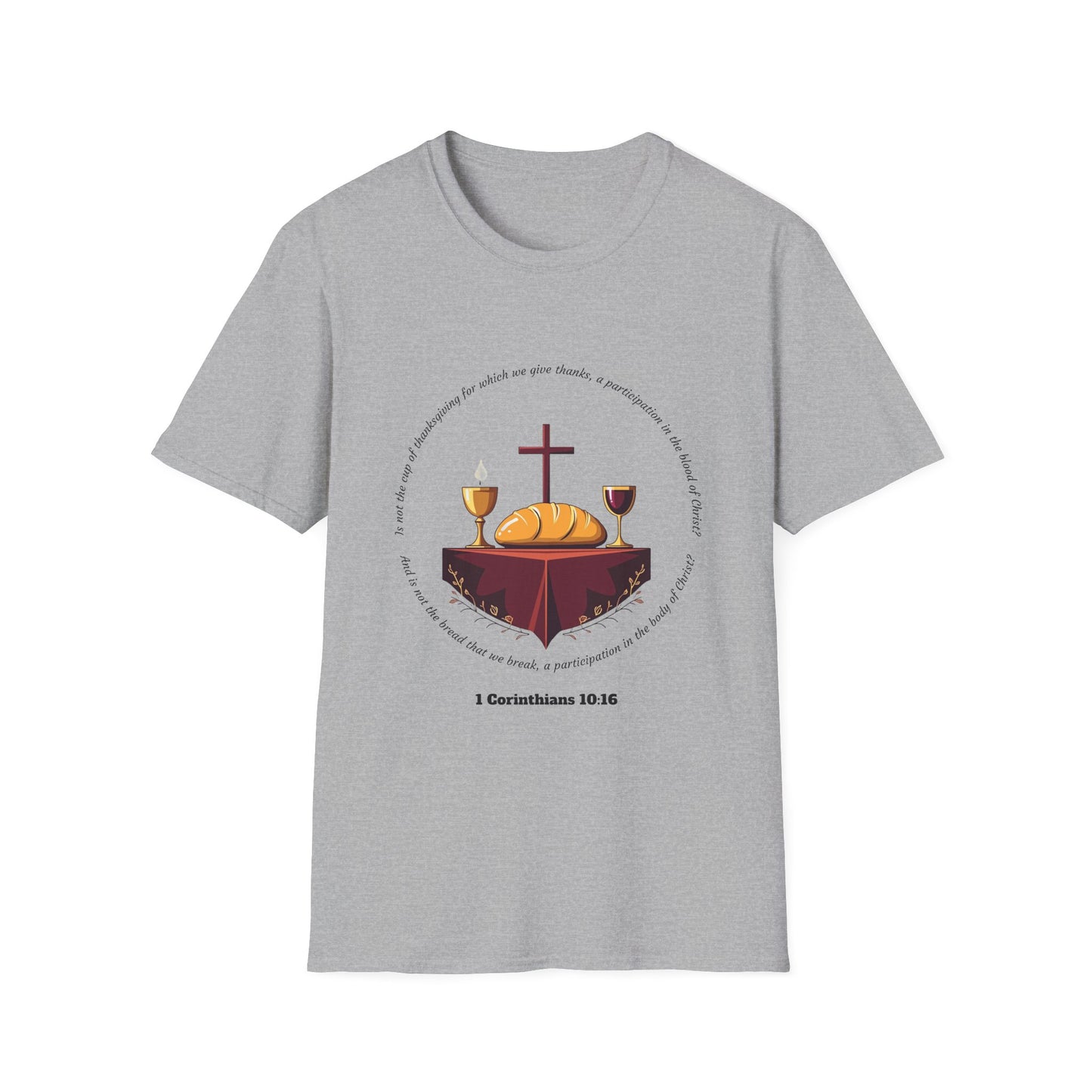 Blood and Body Faith-Inspired Unisex Softstyle T-Shirt - 1 Corinthians 10:16