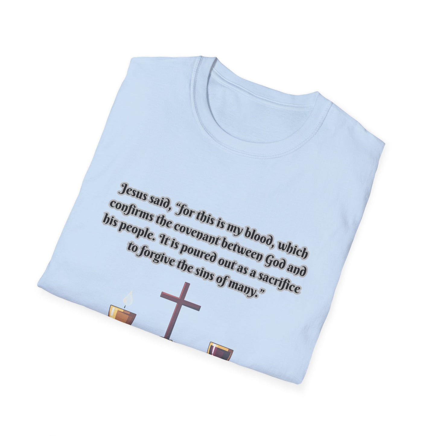 Blood Covenant Faith-Inspired Unisex Softstyle T-Shirt - Matthew 26:28