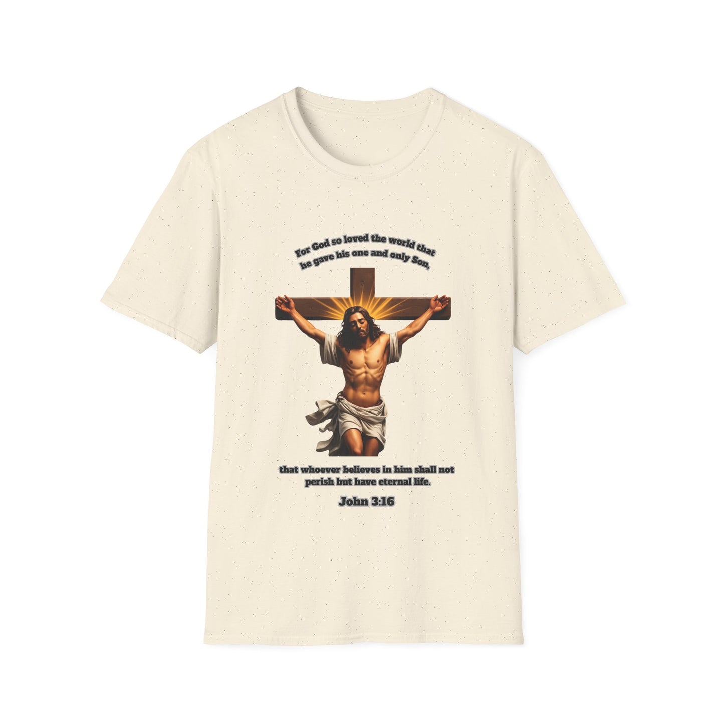 John 3:16 For God So Loved The World ~ Inspirational Unisex Softstyle T-Shirt