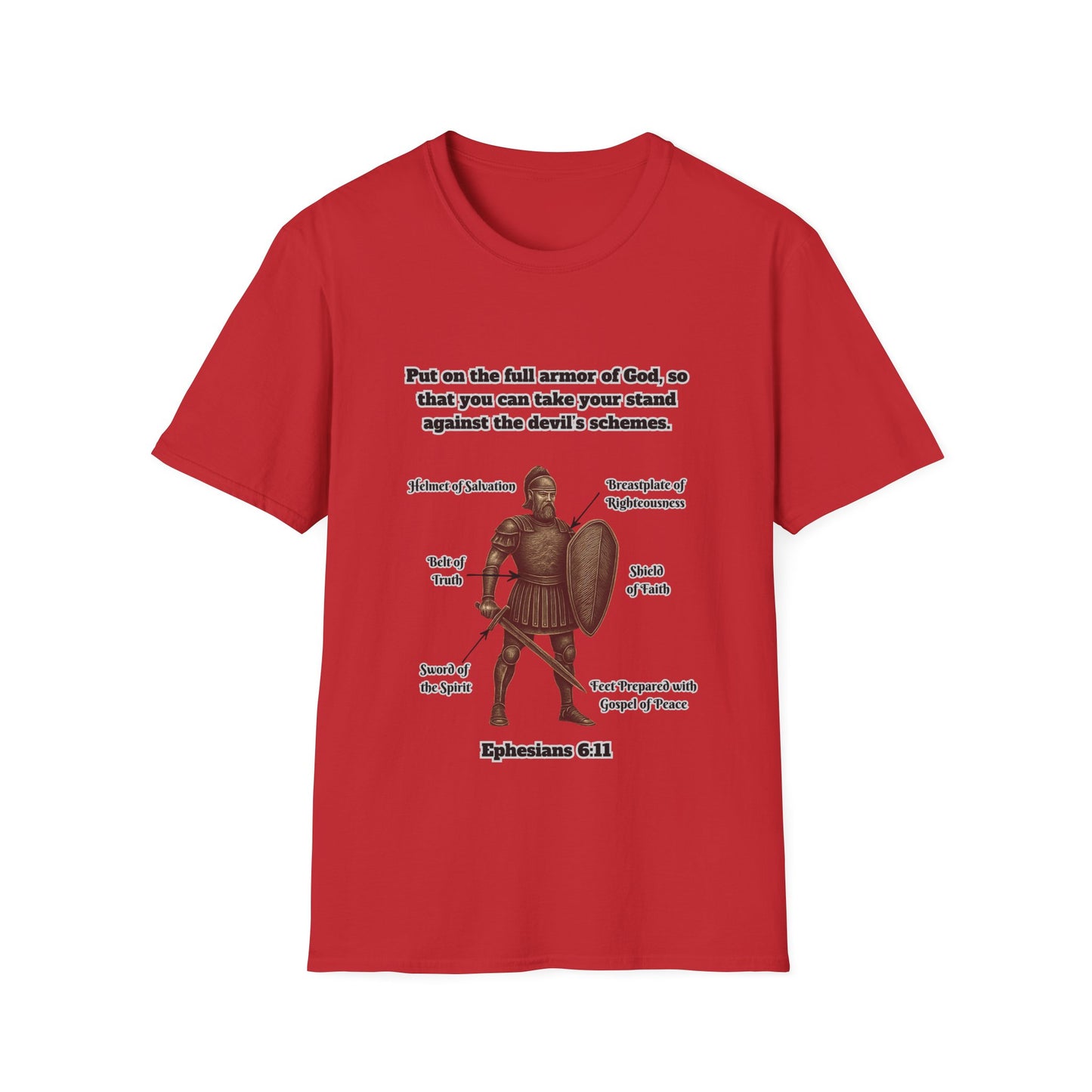 Armor of God Explained Unisex Softstyle T-Shirt Ephesians 6:11