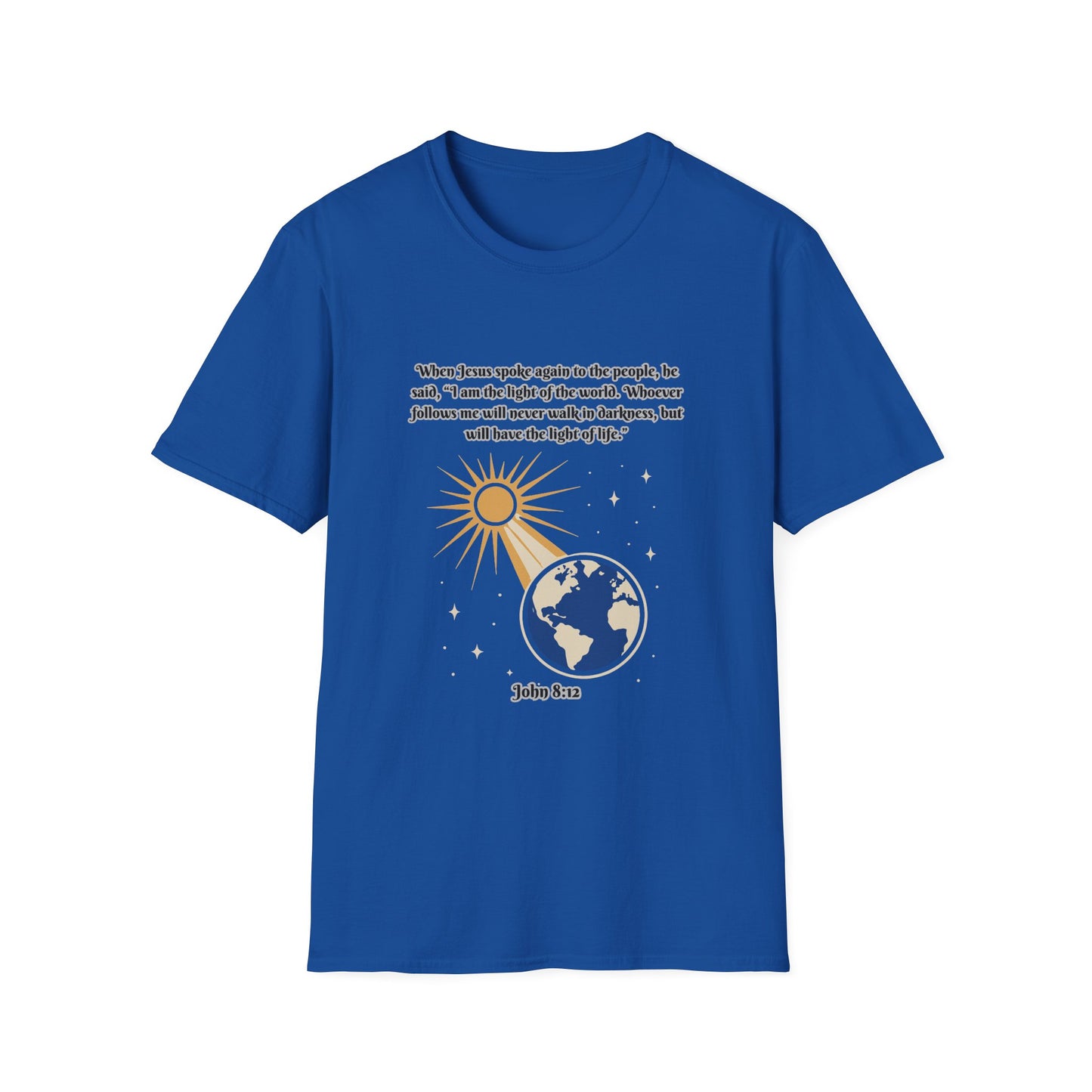 Light Of Life Inspirational Graphic T-Shirt - Unisex Softstyle Tee John 8:12