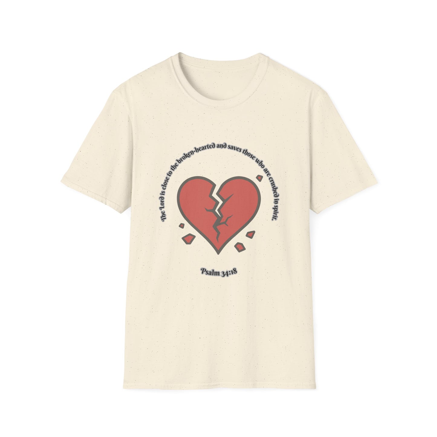 Broken Heart/Spirit Graphic T-Shirt for Healing and Empowerment Psalm 34:18