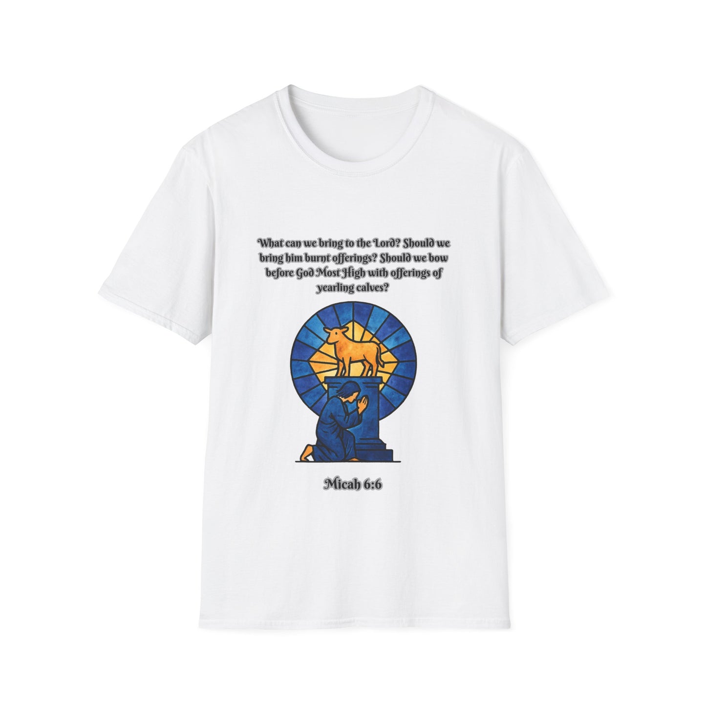 What Can We Bring Inspirational Quote Unisex Softstyle T-Shirt Micah 6:6