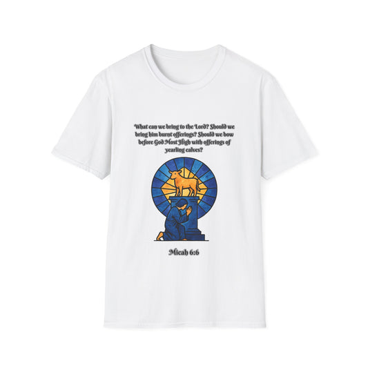 What Can We Bring Inspirational Quote Unisex Softstyle T-Shirt Micah 6:6