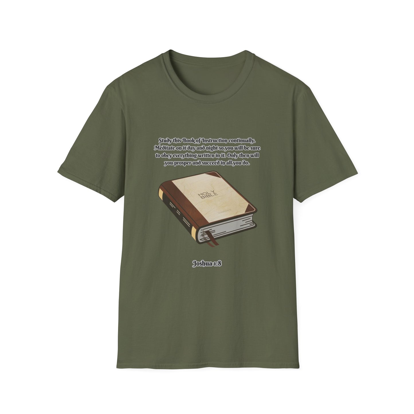 Book of Instruction Faith-Inspired Unisex Softstyle T-Shirt - Joshua 1:8