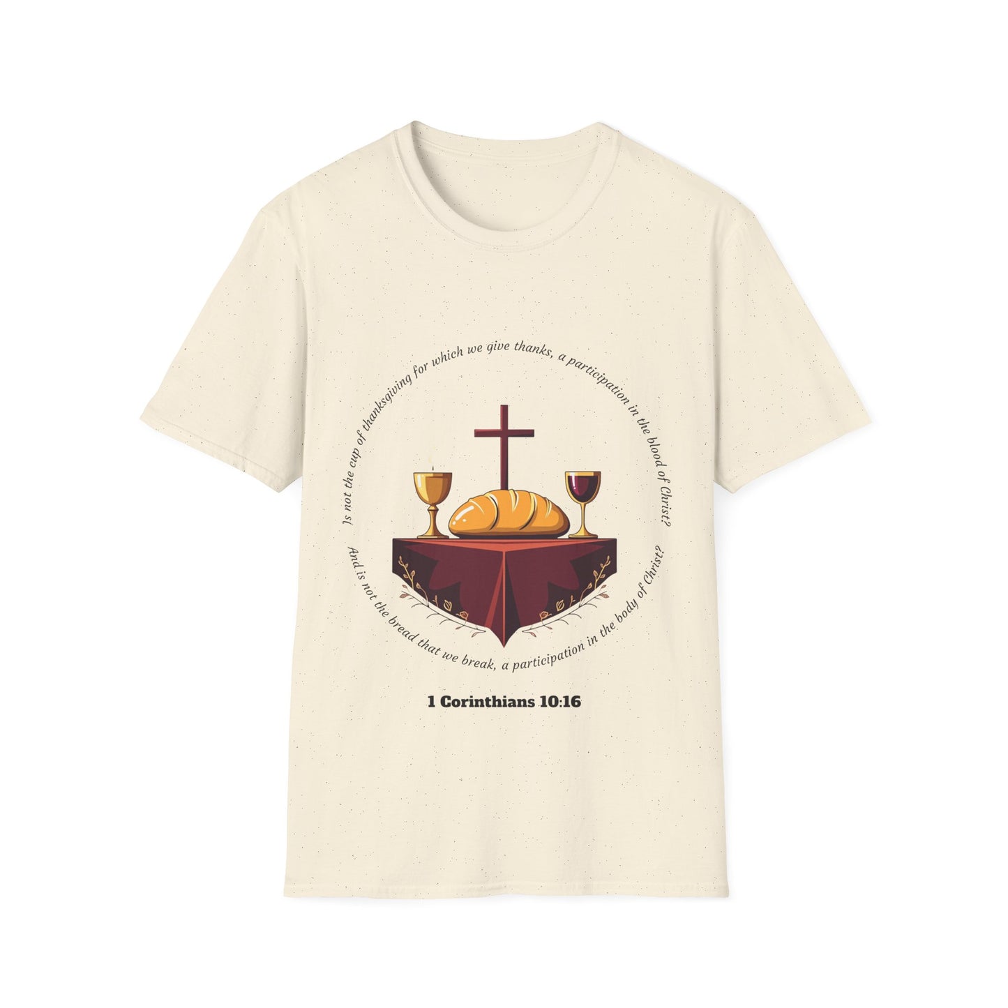 Body and Blood Faith-Inspired Unisex Softstyle T-Shirt - 1 Corinthians 10:16