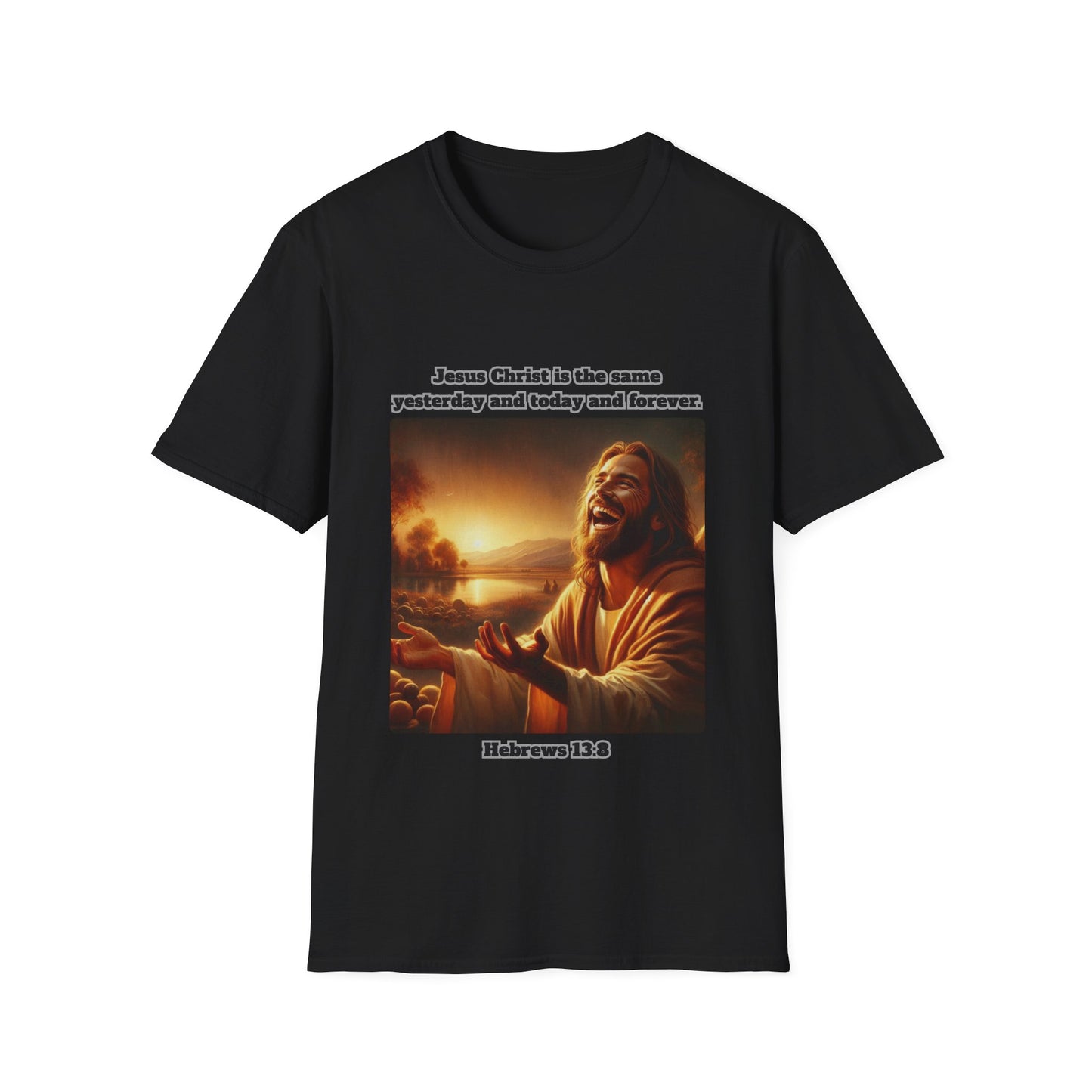 Christ Is The Same Inspirational Jesus T-Shirt | Unisex Softstyle Tee with Scripture Hebrews 13:8