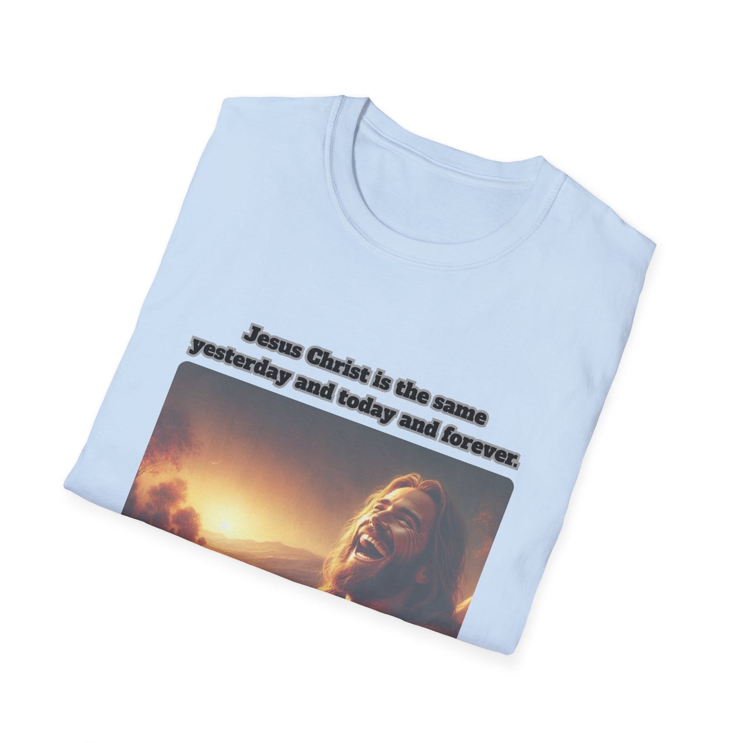 Christ Is The Same Inspirational Jesus T-Shirt | Unisex Softstyle Tee with Scripture Hebrews 13:8