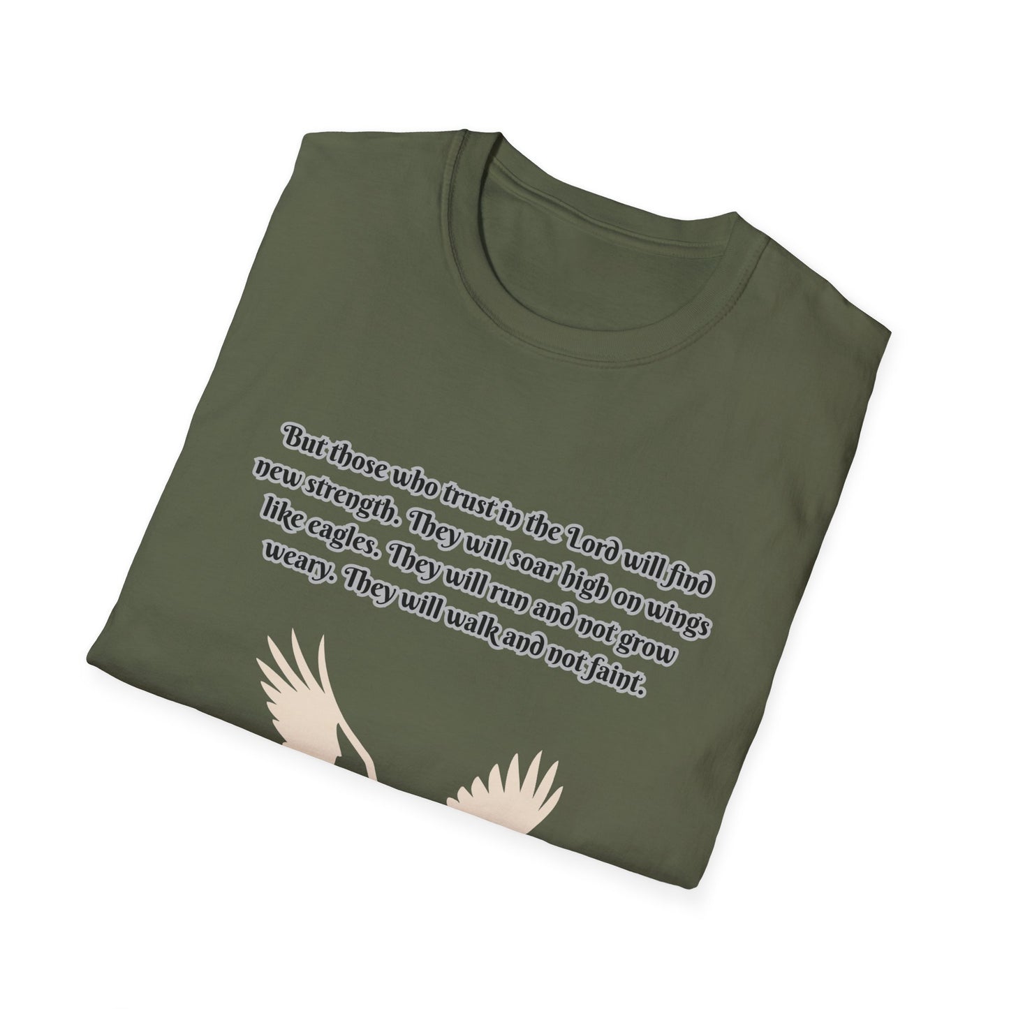 Soar On Wings Like Eagles Inspirational Unisex Softstyle T-Shirt Isaiah 40:31