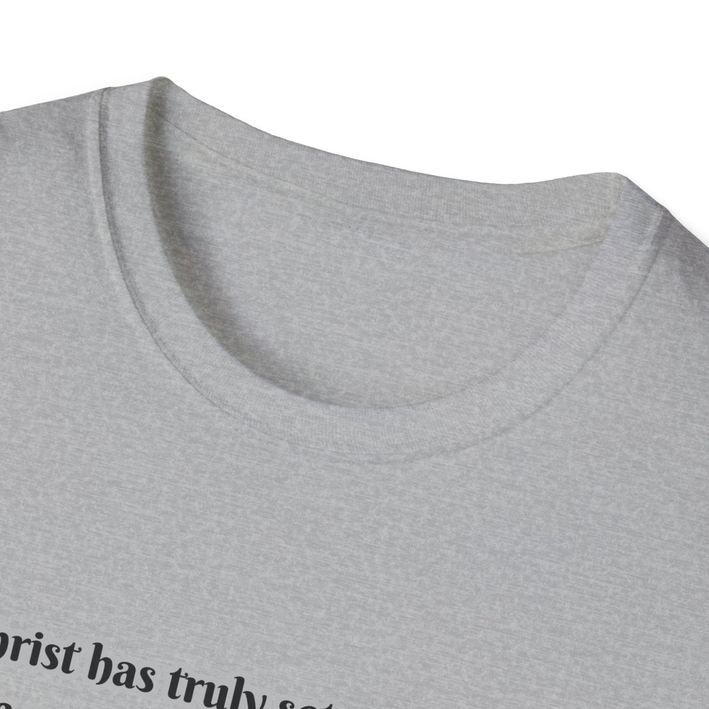 Christ Set Us Free Galatians 5:1 Inspirational Unisex Softstyle T-Shirt