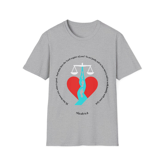 Act Justly, Love Mercy, Walk Humbly W/God Unisex Softstyle T-Shirt - Equality Graphic Tee Micah 6:8