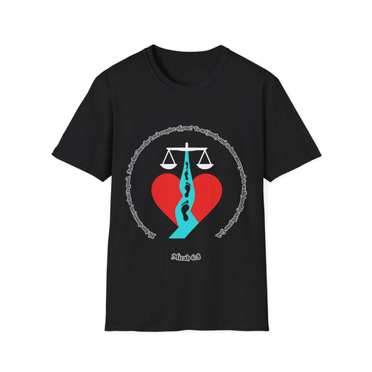 Act Justly, Love Mercy, Walk Humbly W/God Unisex Softstyle T-Shirt - Equality Graphic Tee Micah 6:8
