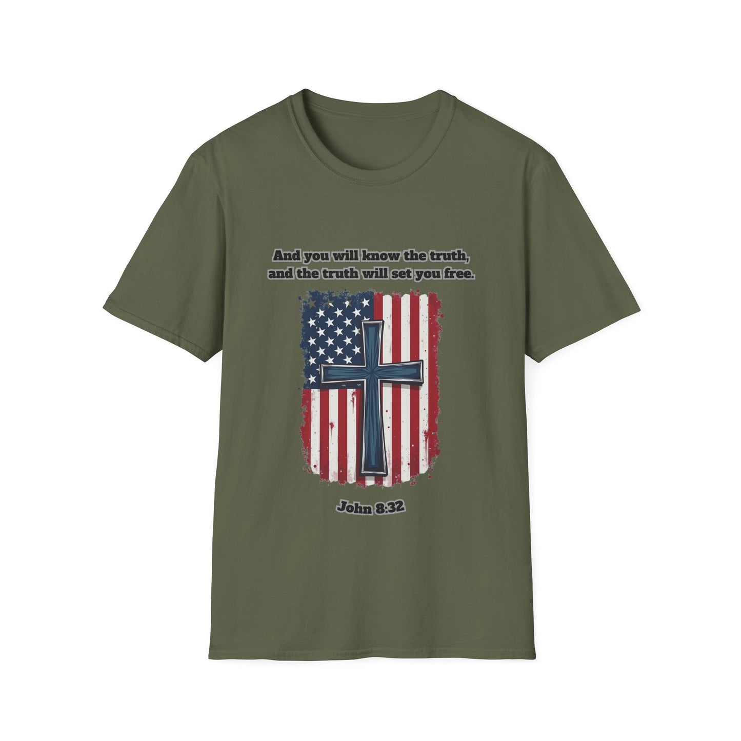 'Truth Will Set You Free' Patriotic Faith T-Shirt Unisex John 8:32