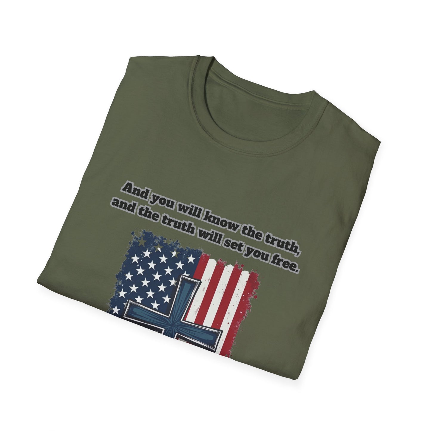 'Truth Will Set You Free' Patriotic Faith T-Shirt Unisex John 8:32