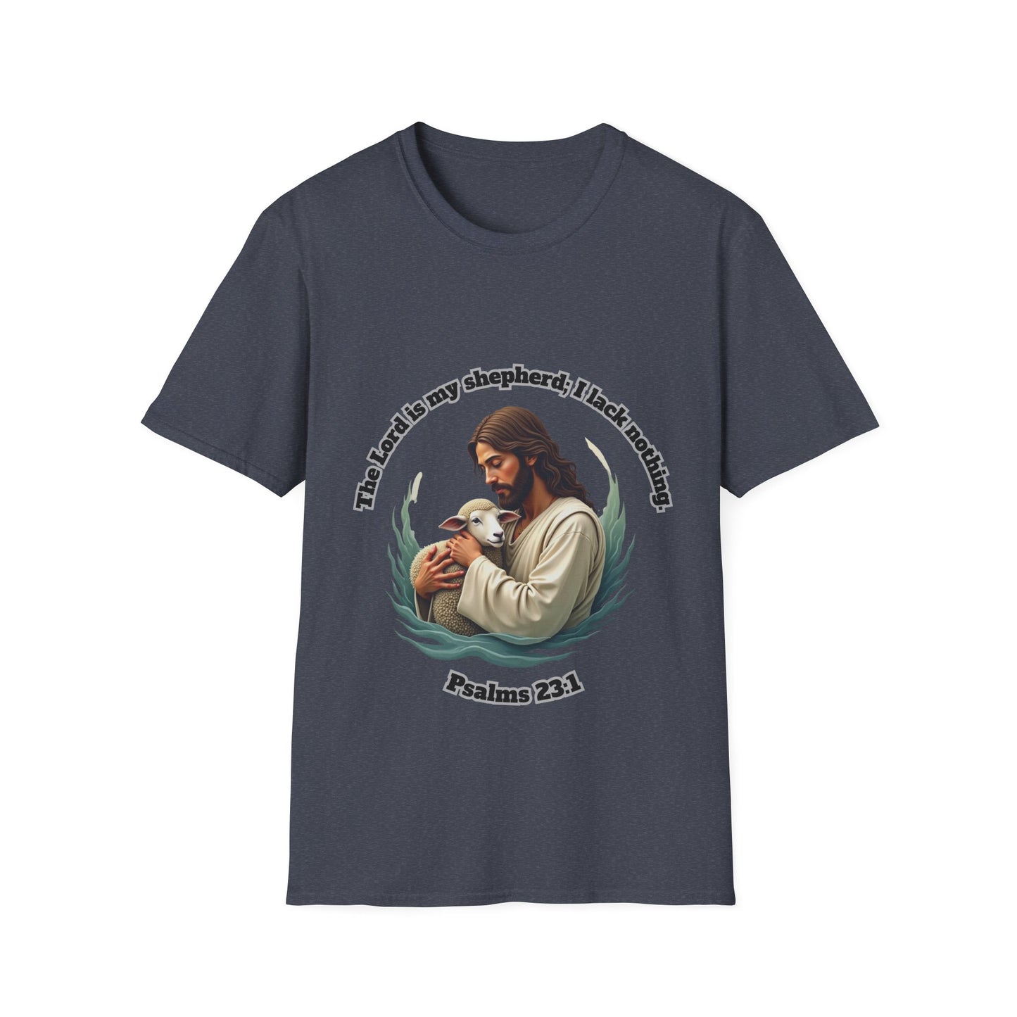 Lord Is My Shepherd Faith-Inspired Unisex Softstyle T-Shirt – Psalm 23:1 Design