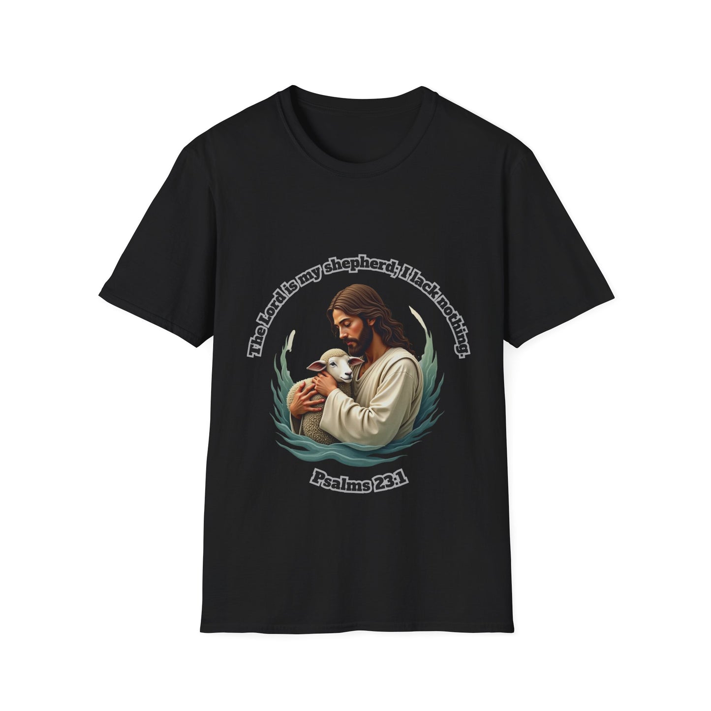 Lord Is My Shepherd Faith-Inspired Unisex Softstyle T-Shirt – Psalm 23:1 Design