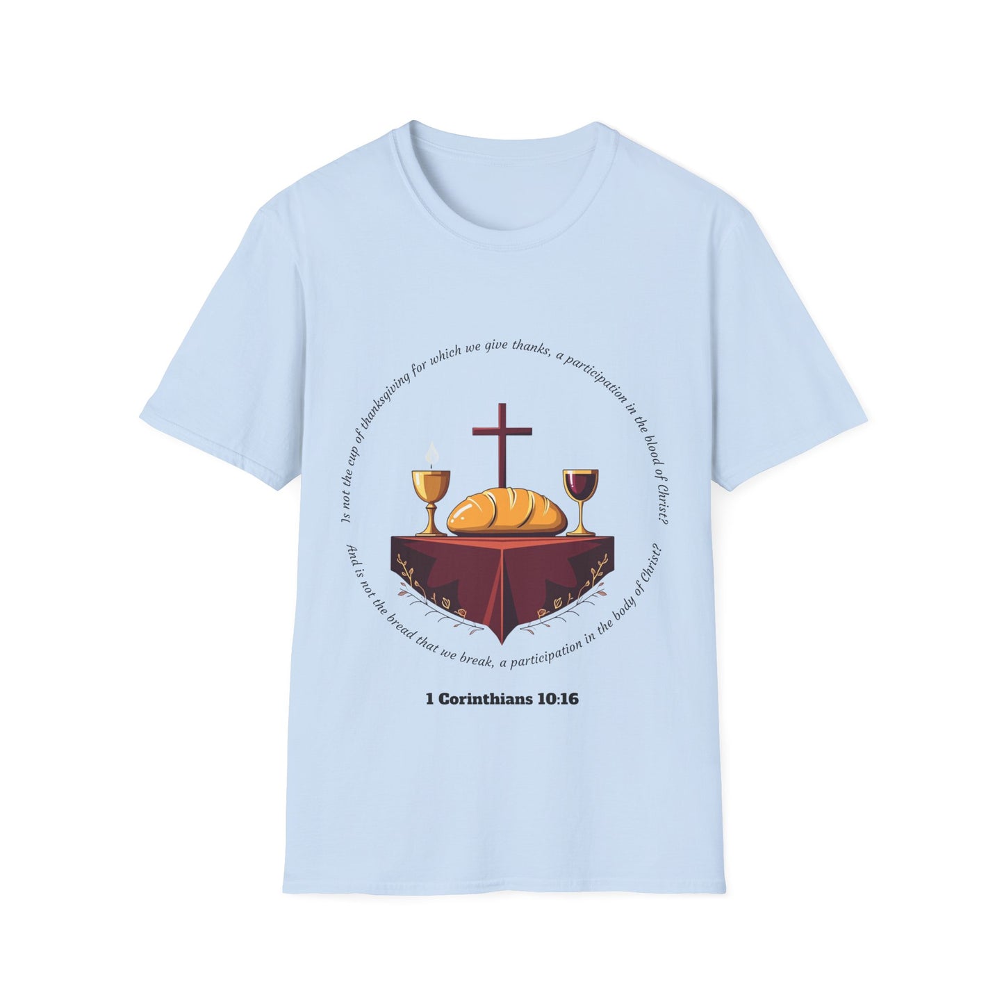 Body and Blood Faith-Inspired Unisex Softstyle T-Shirt - 1 Corinthians 10:16